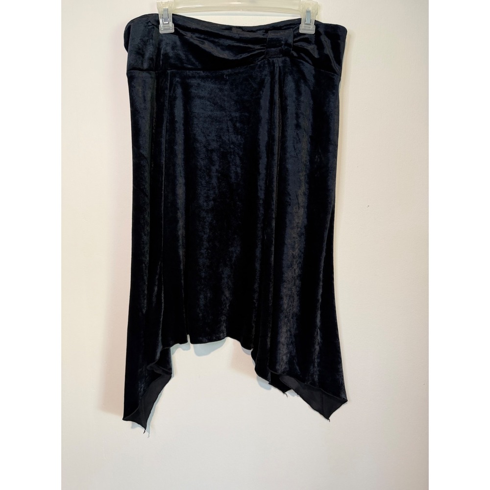 Express Blue Velvet Asymmetrical Handkerchief Hem Skirt Large Y2K whimsy Goth